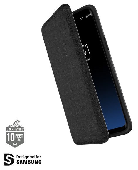Samsung Galaxy S9+ Presidio Folio Leather Speck Black