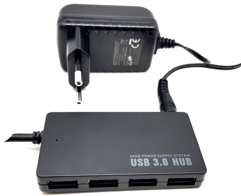 HUB USB3.0 4PORT POWER SUPPLY Gold Touch