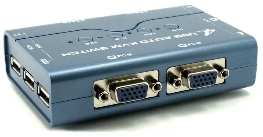 4 port USB / VGA KVM SWITCH Gold Touch