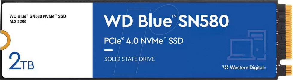 WD 2TB SSD M.2 PCIe 4.0x4 SN580 BLUE